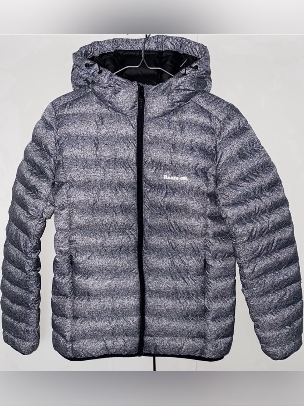 Roots Women's Packable Down Jacket Small Salt & Pepper